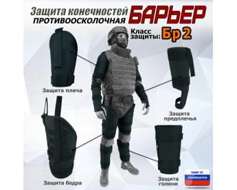 Комплект противоосколочной защиты "Барьер". Класс защиты Бр 2. Цвет: черный.