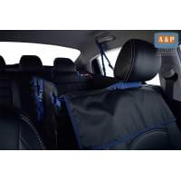 Автогамак Happy Dog Premium (Хэппи Дог Премиум). На половину сиденья. Цвет: черный с синей окантовкой.