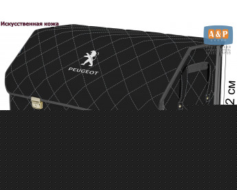 Органайзер-саквояж "Союз Премиум" в багажник Peugeot (Пежо), размер XL Plus. Цвет: черный с серой прострочкой Ромб.
