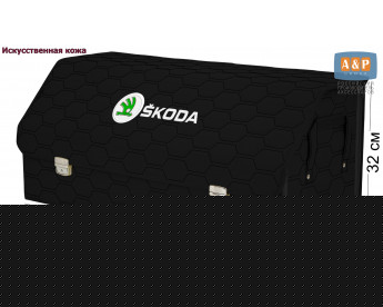 Органайзер-саквояж "Союз Премиум" в багажник Skoda (Шкода), размер XXL. Цвет: черный с черной прострочкой Соты.