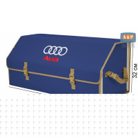 Органайзер-саквояж "Союз" в багажник Audi (Ауди), размер XXL. Цвет: синий с бежевой окантовкой.